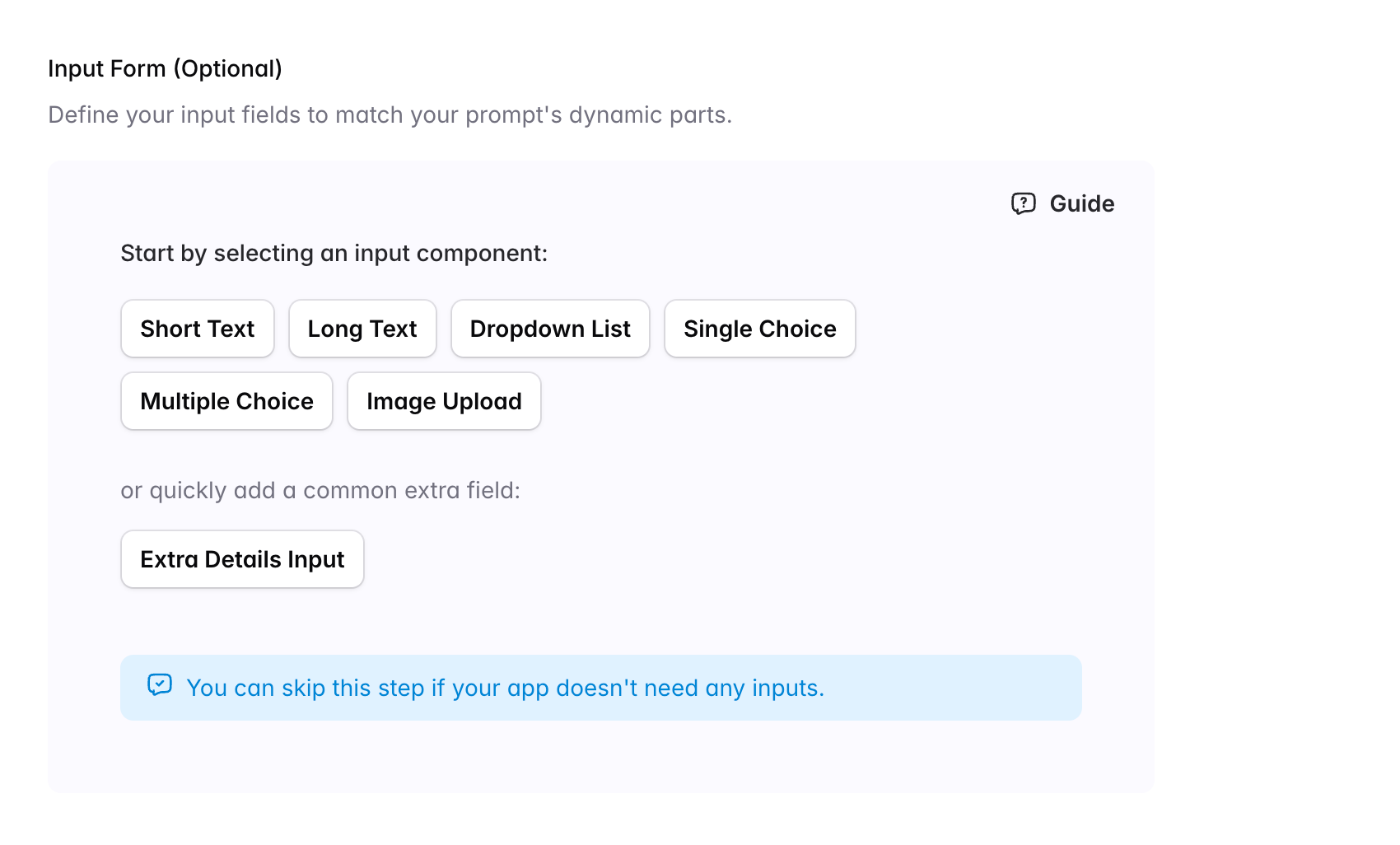 app create form formbuilder initial