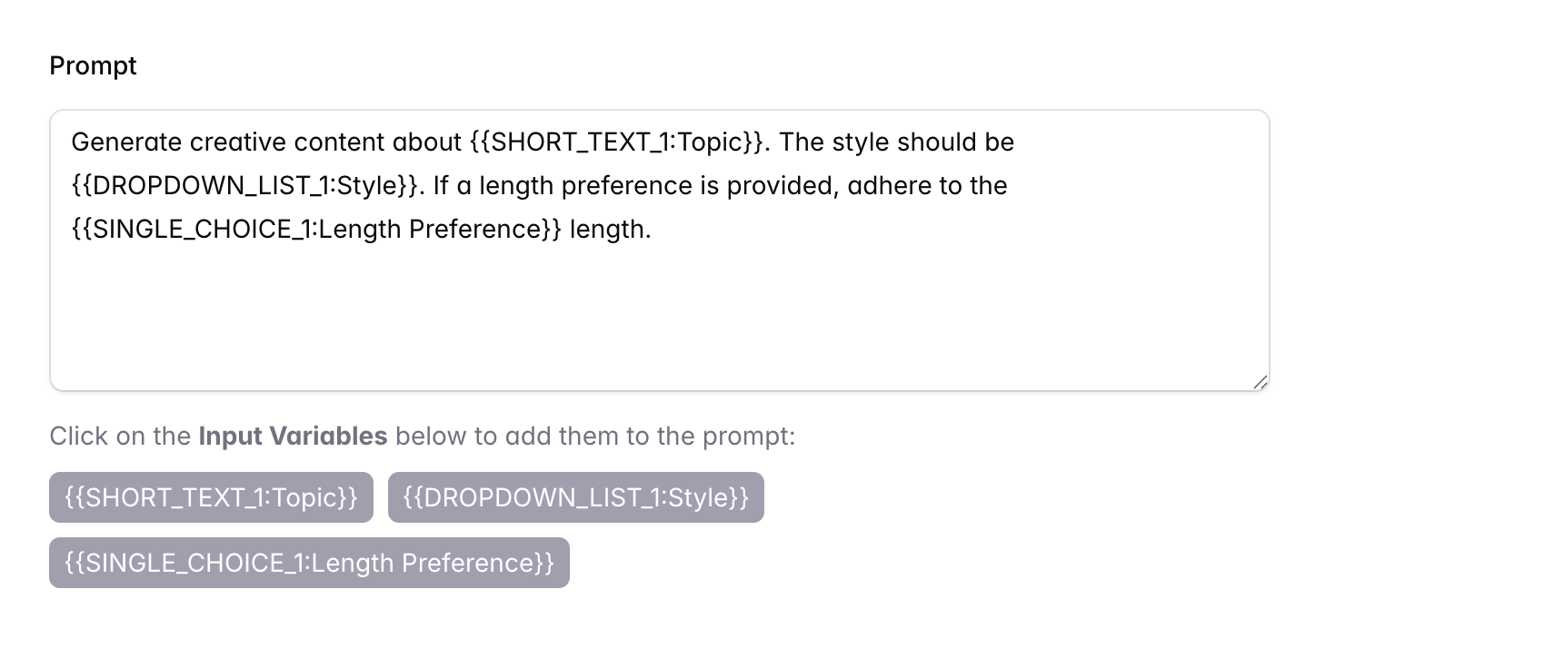 app create form prompt